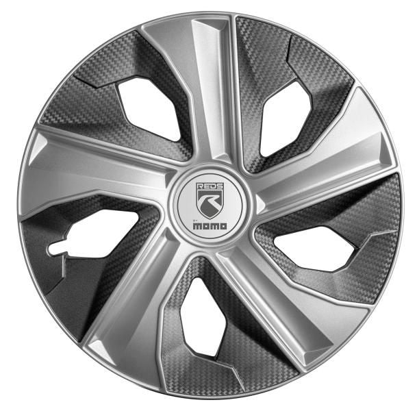 Momo Box 4 Copricerchi Blade Argento Opaco-Antracite Carbon 15 polli.