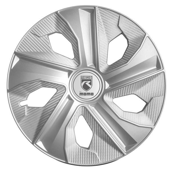 Momo Box 4 Blade Wheel Covers Matt Silver Carbon 16 inches.