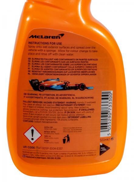 Mclaren Fallout Remover decontaminante acqua pulizia auto 500 mL