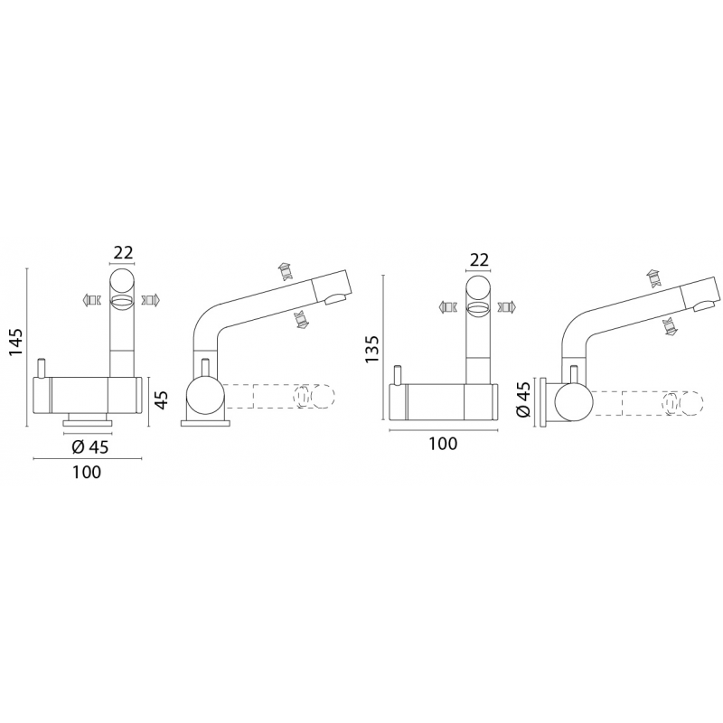 Foresti e Suardi Miscelatore Abbattibile 4485.C