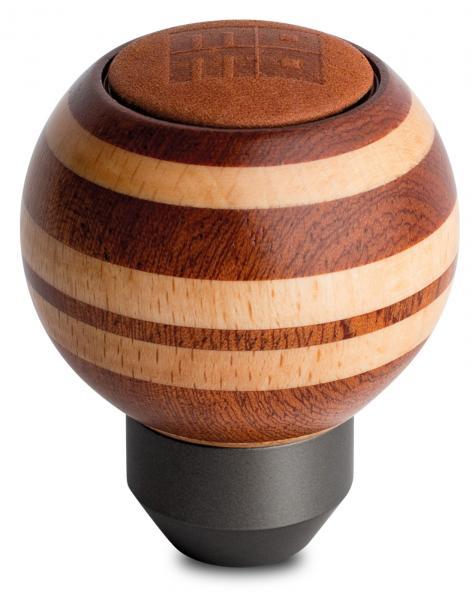MOMO Pomello Cambio Targa Legno Mogano e Frassino con Inserto in Pelle