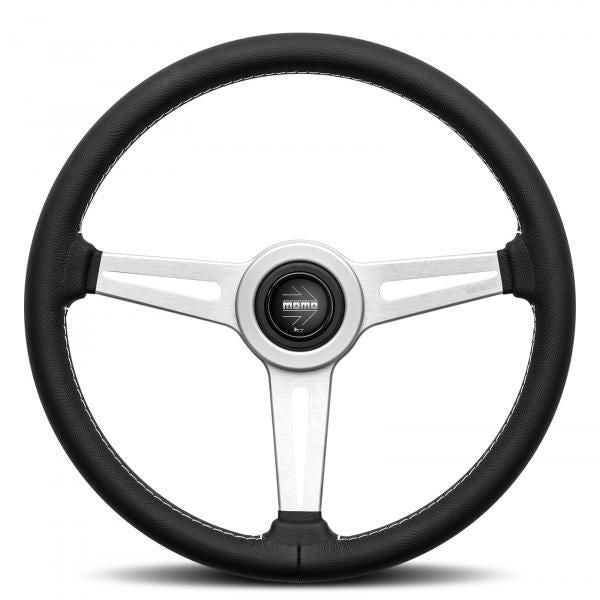Volante Momo Retro Negro/Plateado 360mm