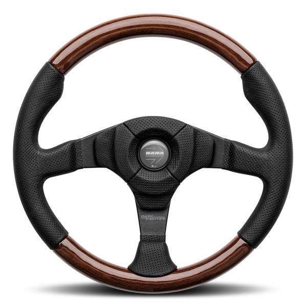 Momo Steering Wheel Dark Fighter Wood black/zebrano 350 mm