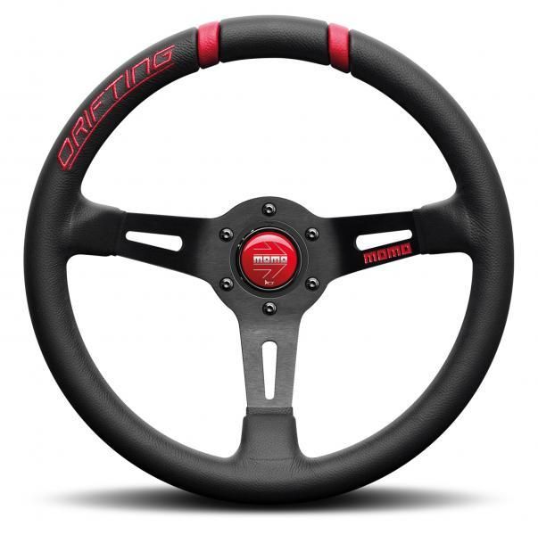 Volante Momo Drifting Negro/Rojo 330mm