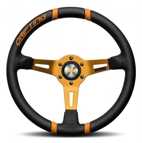 Volante Momo Drifting Negro/Naranja 350mm