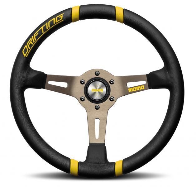 Momo Volante Drifting nero/giallo 350 mm