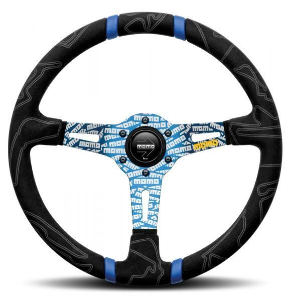 Momo Volante Ultra Negro/Azul 350 mm