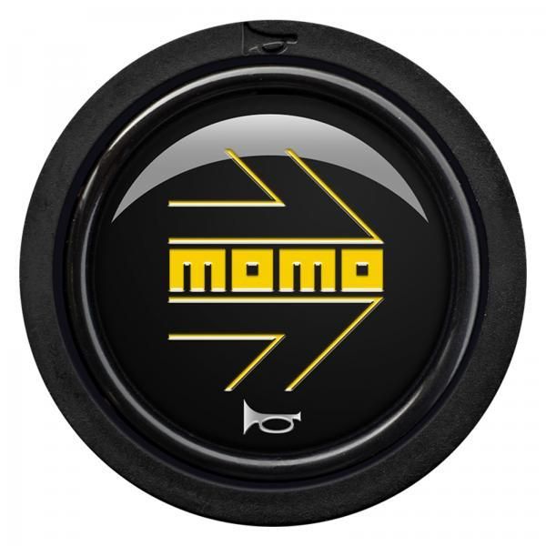 Momo Steering Wheel Horn Button Gloss Black-Yellow