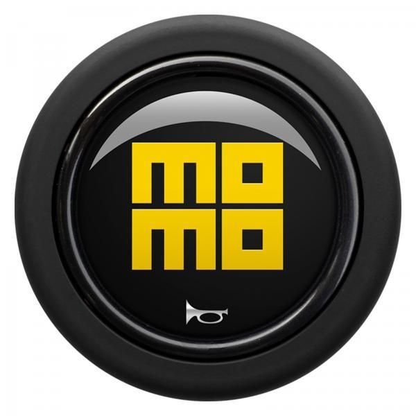 Momo Horn Button Glossy Black-Yellow