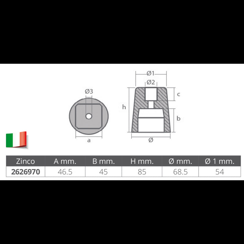 Enrico Polipodio Ersatzanode Durchmesser mm 36 x 3 00405Q Schutzanoden