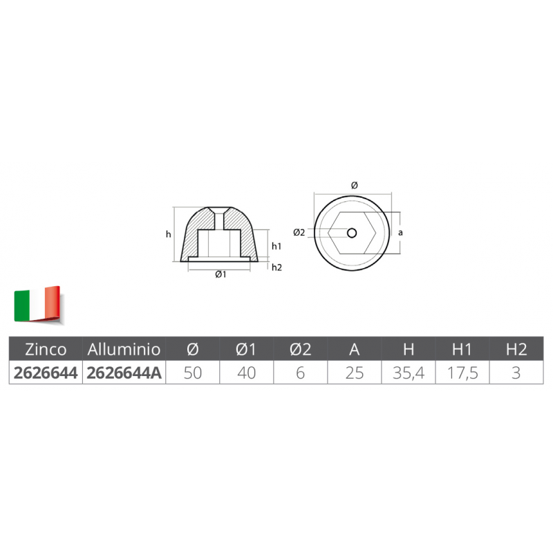 Tecnoseal Ogiva Side Power-Sleipner Alluminio 02481