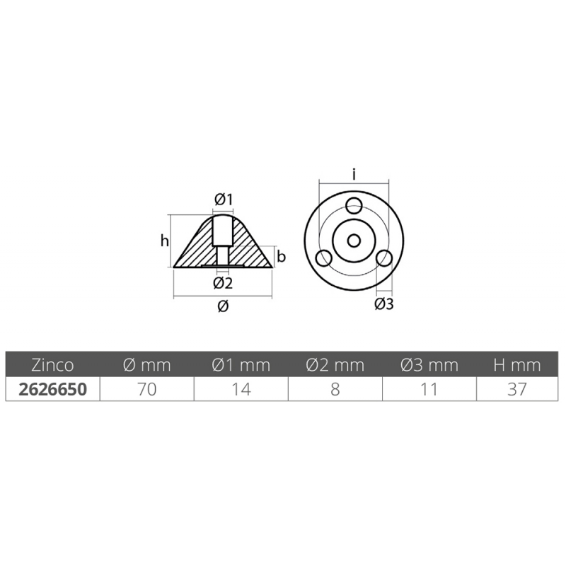 Enrico Polipodio Ogive für Flex-O-Fold Propeller OG058 Ogive Maxpower, Lewmar, Sleipner,JP