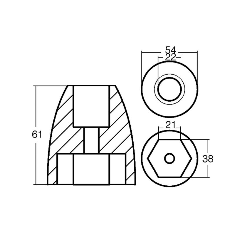 Ánodo de zinc Tecnoseal Mercury Bravo III 00836