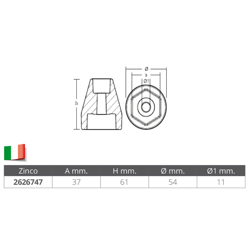 Tecnoseal Ogiva Per Elica Yanmar 01392-1