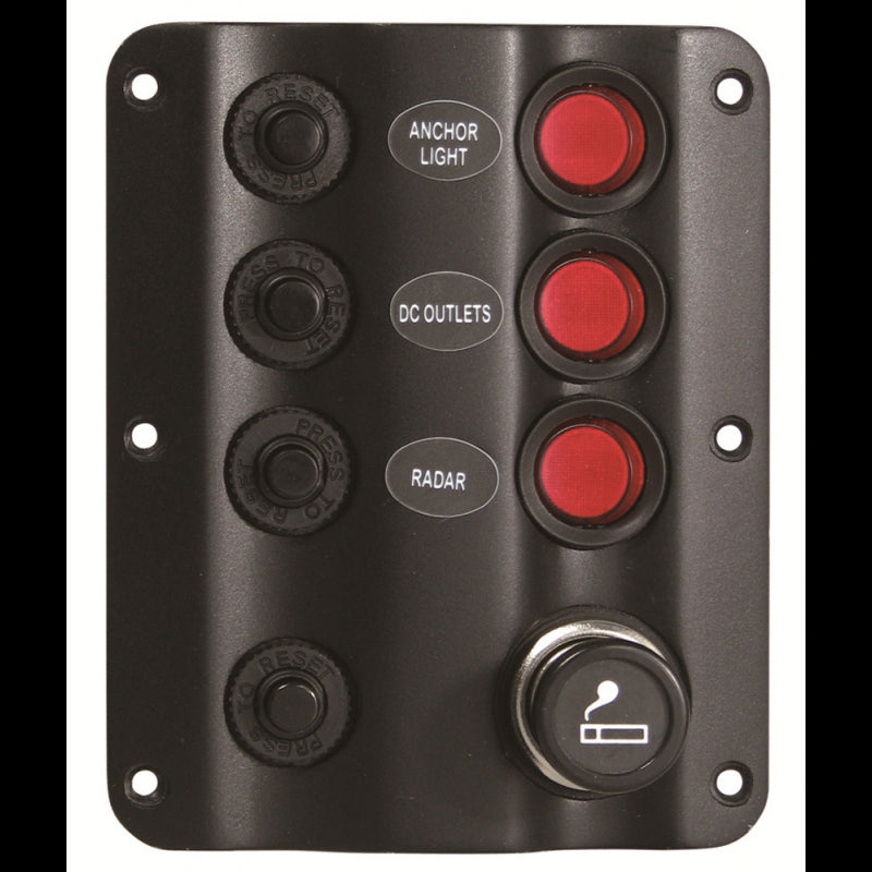 AAA 3-Switch Cigarette Lighter Electrical Panel 10027-BK