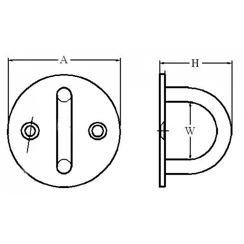 Placa redonda FNI con perno en U S0986-A0005