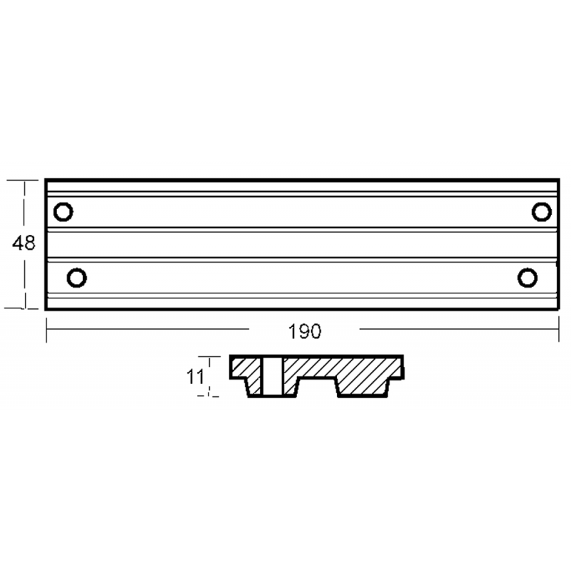 Placa Enrico Polipodio de 40 CV a V6 135/150/175 Z ME011 Mercury - Ánodos Mercruiser