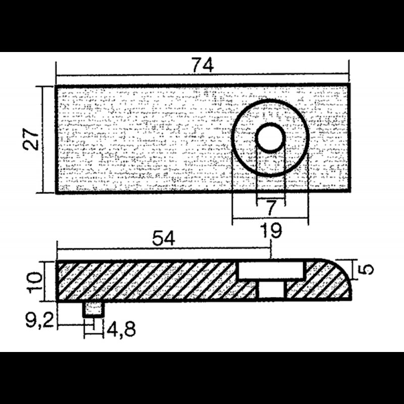 Tecnoseal Verado Platte 215-275 Zink 00833