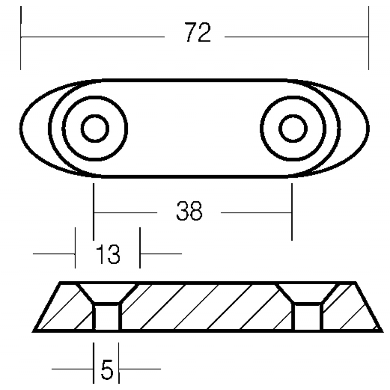 Enrico Polipodio Piastrina 2-4-6-8 Hp 01208 Anodi Suzuki