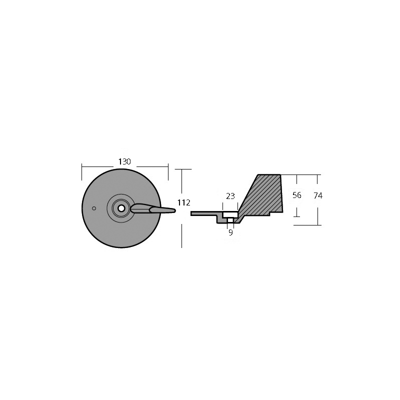Aleta de zinc Tecnoseal 75-90-115-130 Hp 01410