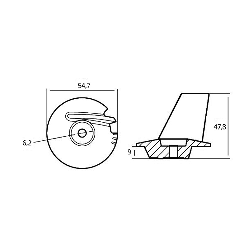 Aleta de zinc Tecnoseal Mfs 8-20 HP 4T 01260