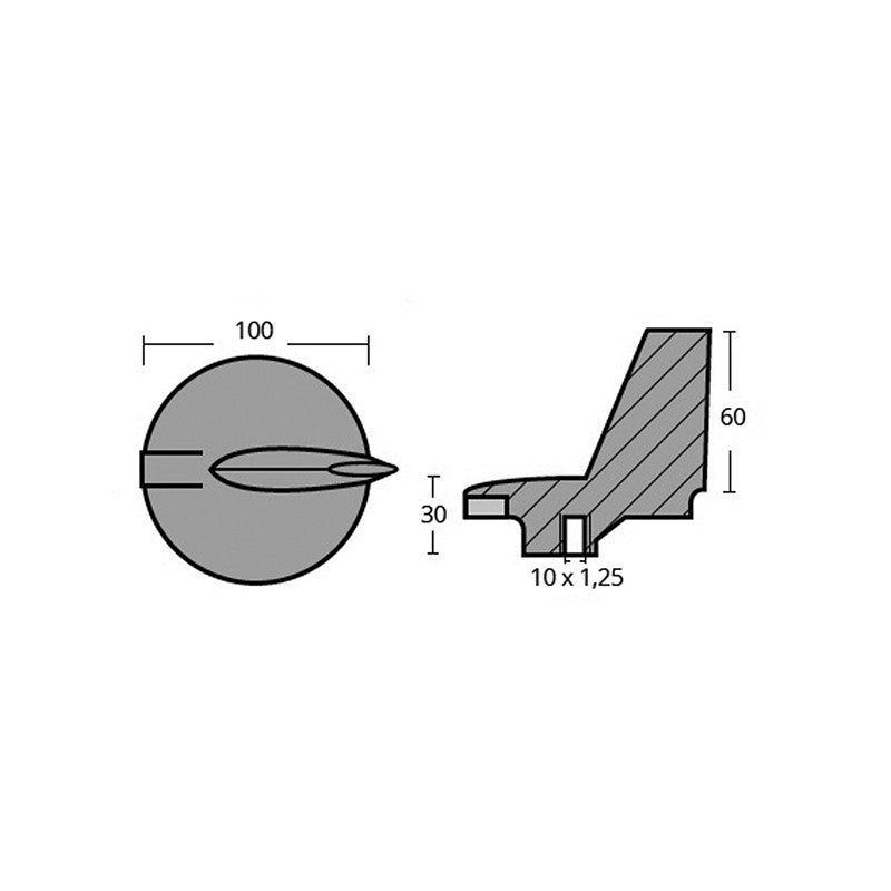 Tecnoseal Aluminum Directional Fin 01145AL