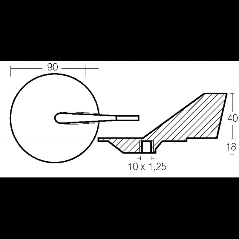 Enrico Polipodio 40/90 PS Zinkflosse 01104 Yamaha Anoden – Mariner