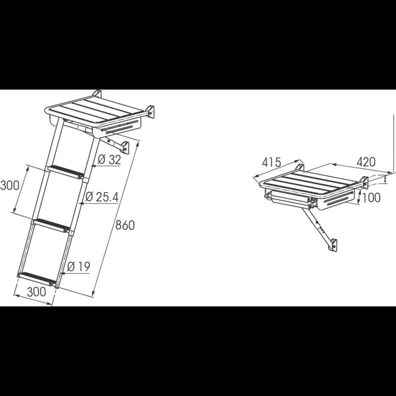 Plastimo Plancetta Cm 42X42 con Scaletta 65959