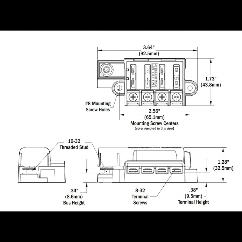 Blue Sea St Blade 4 Way Fuse Holder 5045-BSS