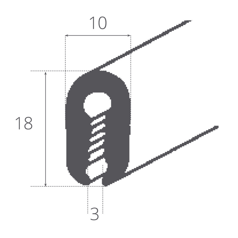 Perfil de acabado Tessilmare blanco 20 Mt 130-060-010