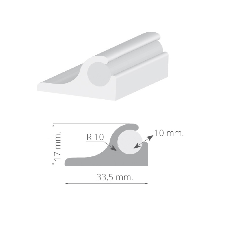 Tessilmare Profilo In Pvc Per Cuscineria Mt4 140-050-058