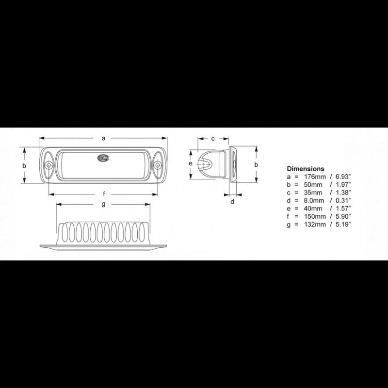 Hella Marine Sea Hawk Proiettore R Incasso Illuminazione Diffusa nautica 2LT 980 577-011