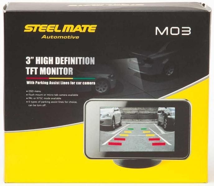 Monitor Steelmate de 3'' para cámara de parachoques trasero