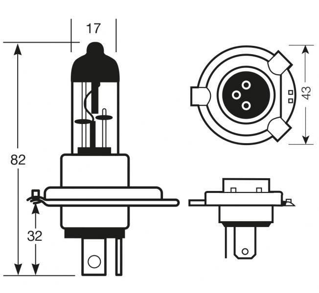 Ring Lampadina alogena 12V 60/55W H4