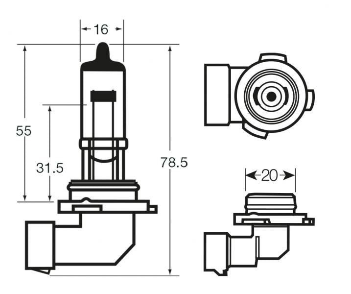 Bombilla halógena de anillo 12 V 53 W H12