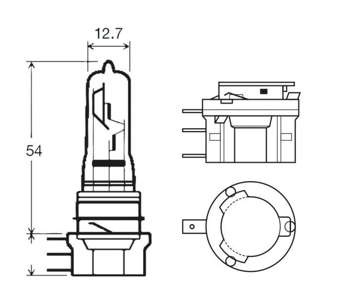 Bombilla halógena de anillo 12 V 55/15 W H15