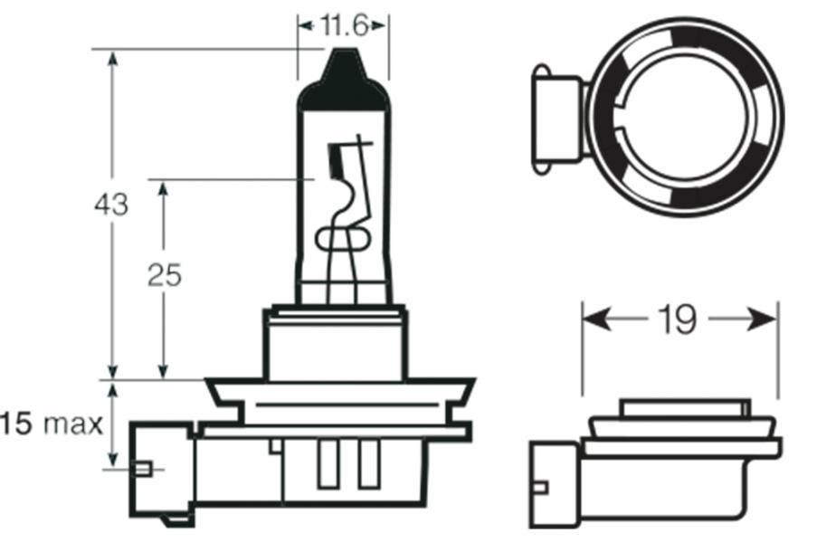Ring Lampadina 12V 19W H16