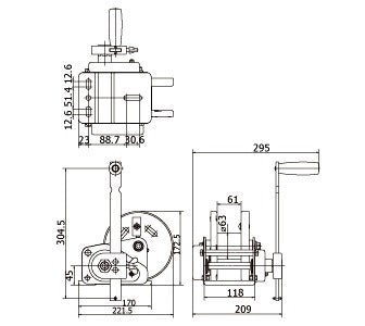Argano Manuale Inox Rock RBW2500-SS 1134 kg con Freno Automatico