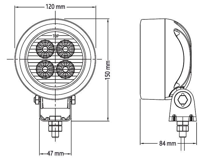 Luz de trabajo LED redonda de anillo de 12-48 V