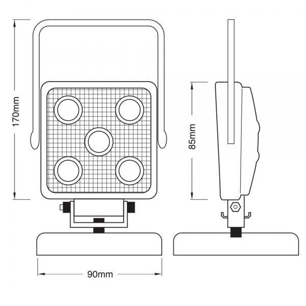 Ring Faro da lavoro magnetico a led 9-33V