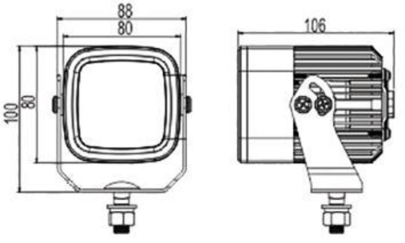 Ring Faro da lavoro Cube a led 12-24V fascio espanso