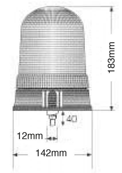 Ringförmige Drehleuchte, zugelassen für 12/24 V, 1-Schrauben-Befestigung