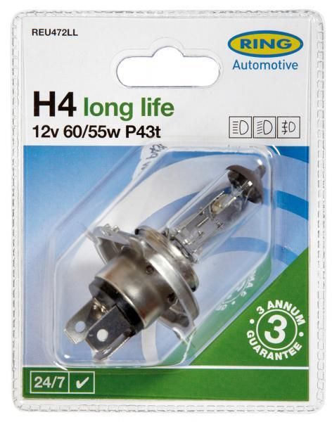 Bombilla de larga duración Ring 12V 60/55W H4