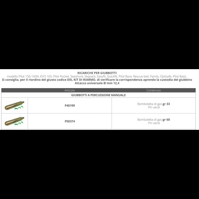 Plastimo Ricarica Evo/Pilot 150/165 N Man 40199