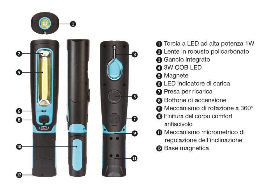 Ring Lampada da ispezione professionale a led MAGflex Twist ricarica type-C