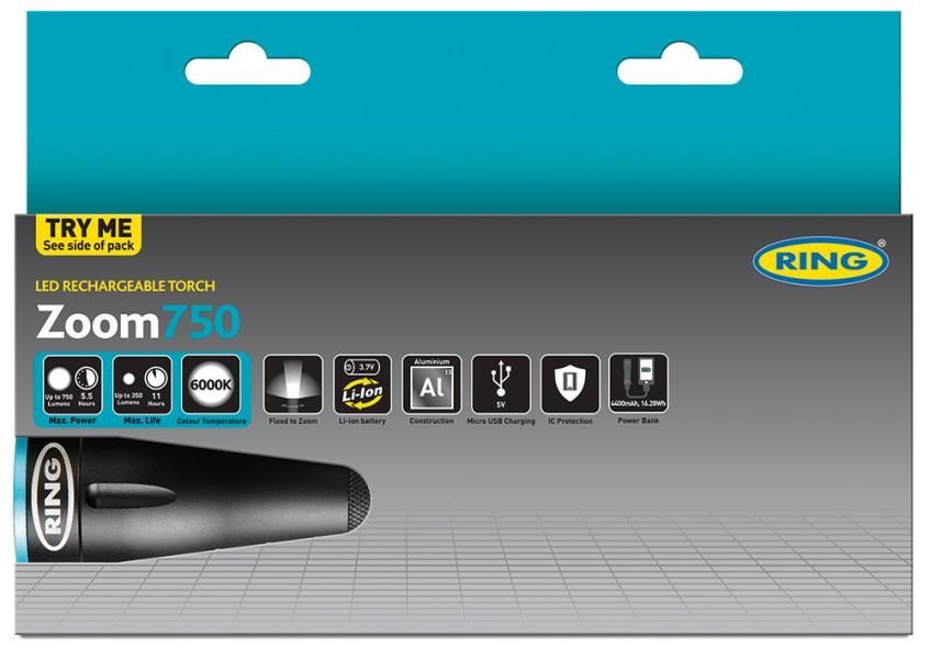 Ring Zoom 750 Aluminum LED Flashlight