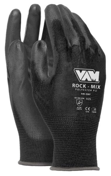 Vam Coppia guanti Rock Mix spalmati in PU nero taglia M/8