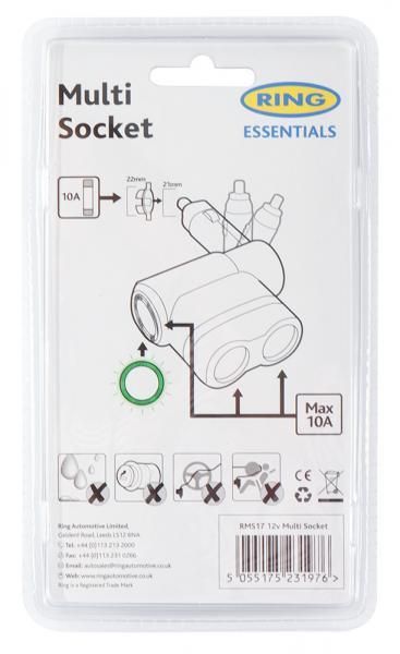 Ring Triple Cigarette Lighter Socket 12V 10A
