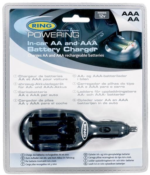 Ring Ring Charger for AA and AAA Batteries from a Cigarette Lighter Socket