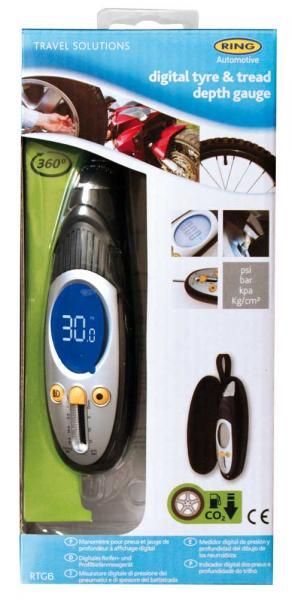 Ring Digital Tyre Pressure Gauge with Tread Measurement and LED Light